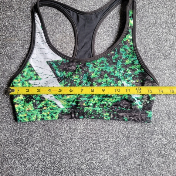Reebok sequin print mesh dance sports bra - Picture 6 of 9